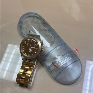 Swatch Watch with gold links